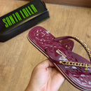 Sandália Santa Lolla Flip Flop Corrente Dourada 0106.0D67