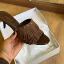 Sandália Arezzo Salto Fino Franjas A137870003