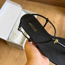 Sandália Arezzo Rasteira Slim Tiras Metal A032740144