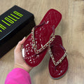 Sandália Santa Lolla Flip Flop Corrente Dourada 0106.0D67
