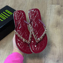 Sandália Santa Lolla Flip Flop Corrente Dourada 0106.0D67