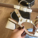 Sandália Vizzano Salto Bloco Detalhes Dourado 6428.159