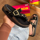 Sandália Moleca Detalhe Dourado 5500.120