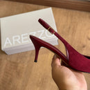 Scarpin Arezzo Camurça Salto Kitten Slingback A138550002